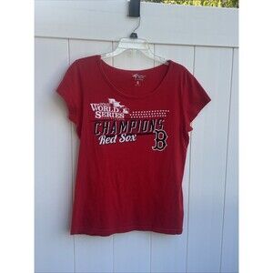 Boston Red Sox Shirt Womens XL Red 2013 World Series Champions Tee 4her